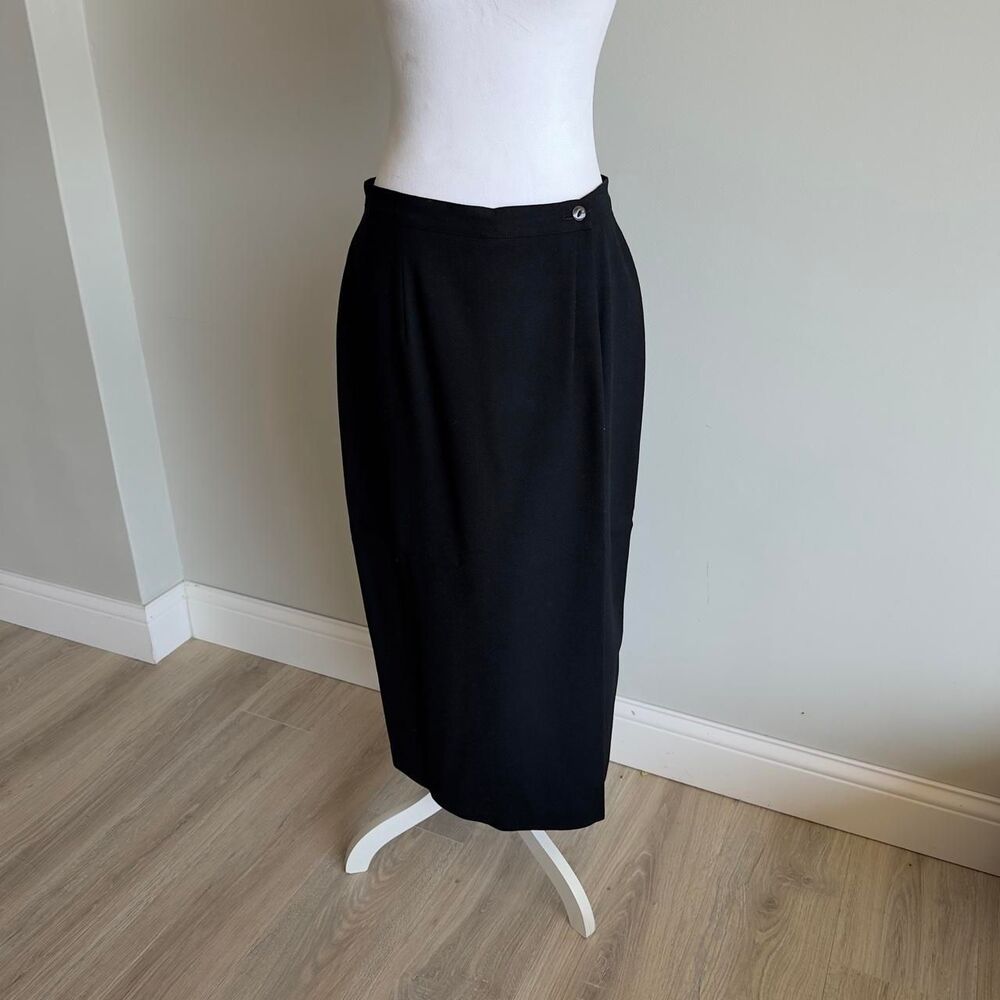 Jag Women's sz 12 Black Wool Maxi Skirt Vintage 90's Classic Office Old Money